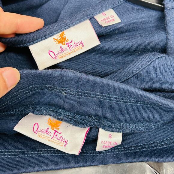 Quacker Factory Americana Shirt & Shorts Set Navy Blue Size Small Embellished - Picture 5 of 6